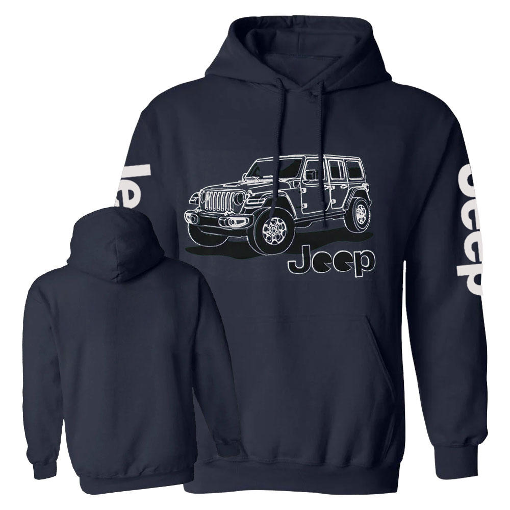 Youth Jp JL Wrangler Line Art Casual Hoodie