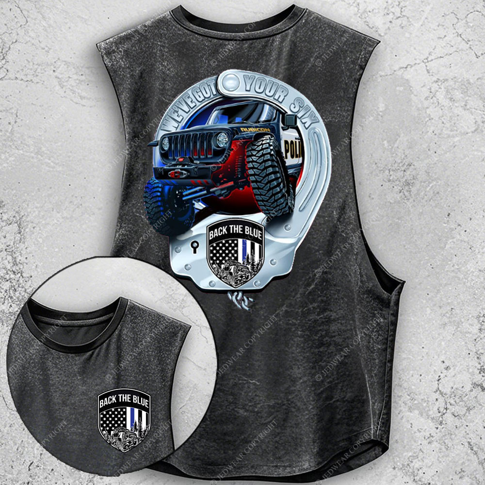 We've Got Your Six, Police Back the Blue Handcuff Jp Double Printed - Men Tank