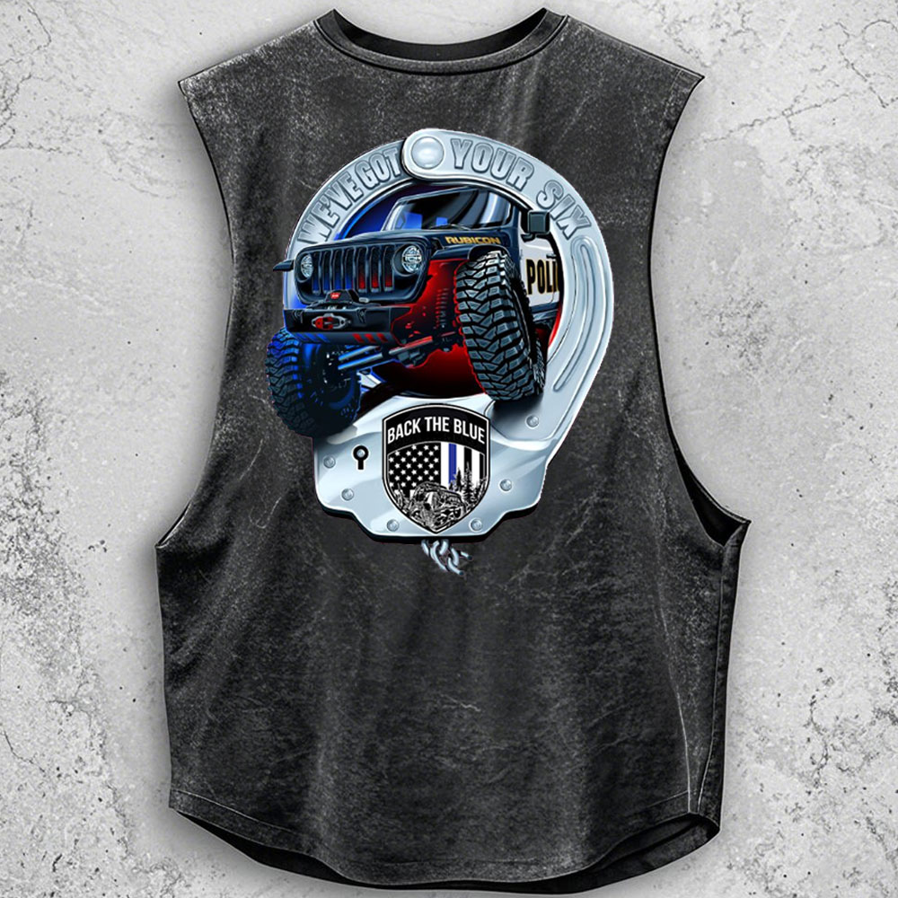 We've Got Your Six, Police Back the Blue Handcuff Jp Double Printed - Men Tank