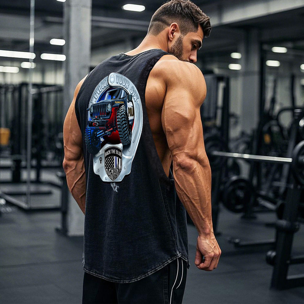 We've Got Your Six, Police Back the Blue Handcuff Jp Double Printed - Men Tank