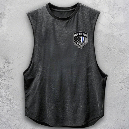 We've Got Your Six, Police Back the Blue Handcuff Jp Double Printed - Men Tank