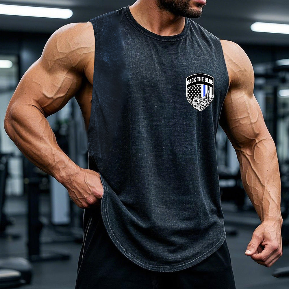 We've Got Your Six, Police Back the Blue Handcuff Jp Double Printed - Men Tank