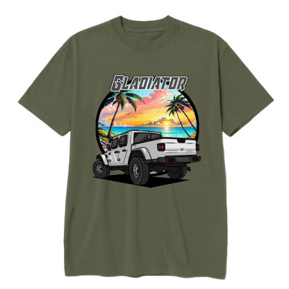 Gladiator Palm Tree Beach Sunset Jp T-shirt