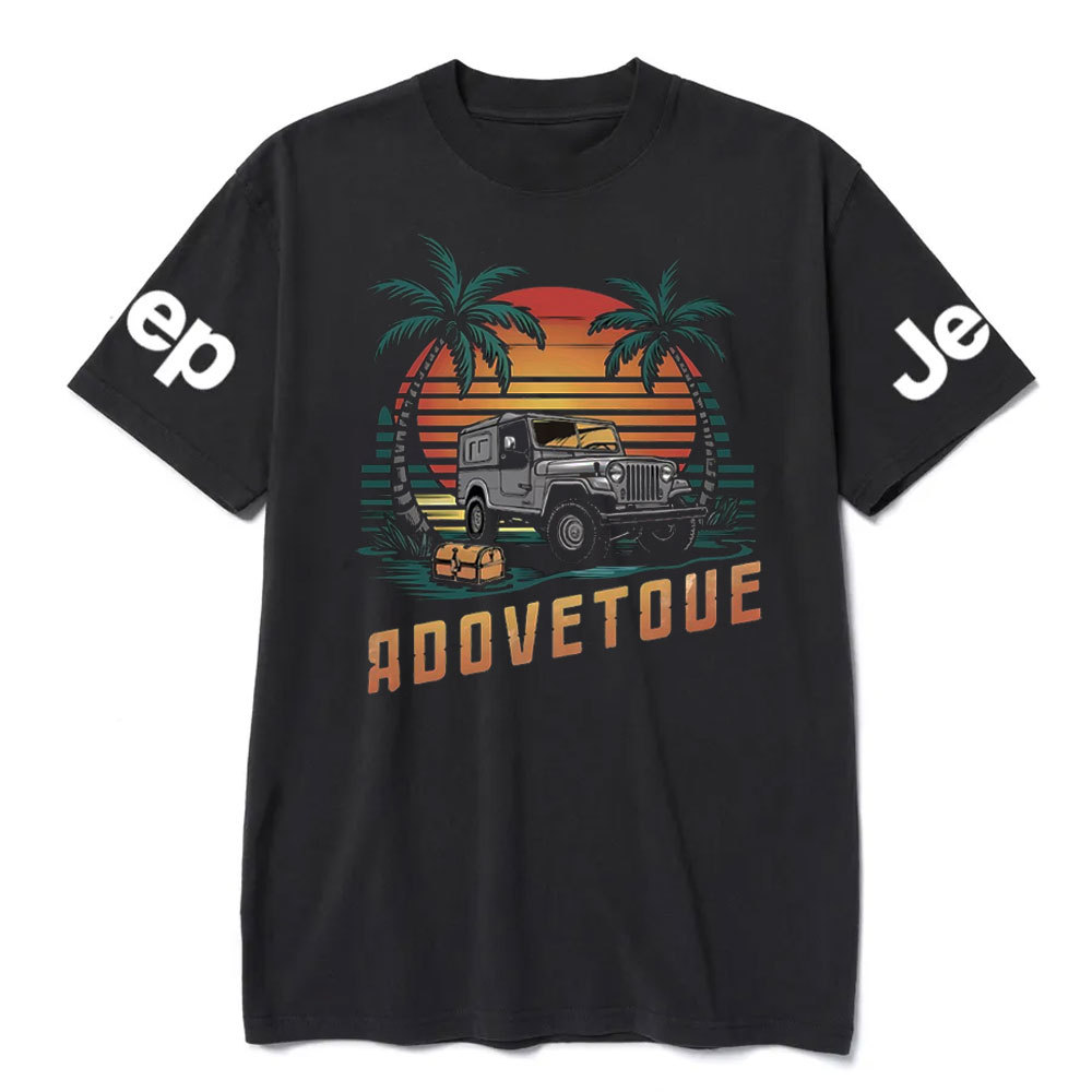 Retro Palm Tree, Sunset and Jp Lover T-Shirt