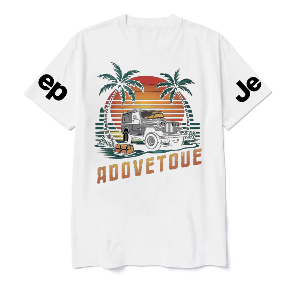 Retro Palm Tree, Sunset and Jp Lover T-Shirt
