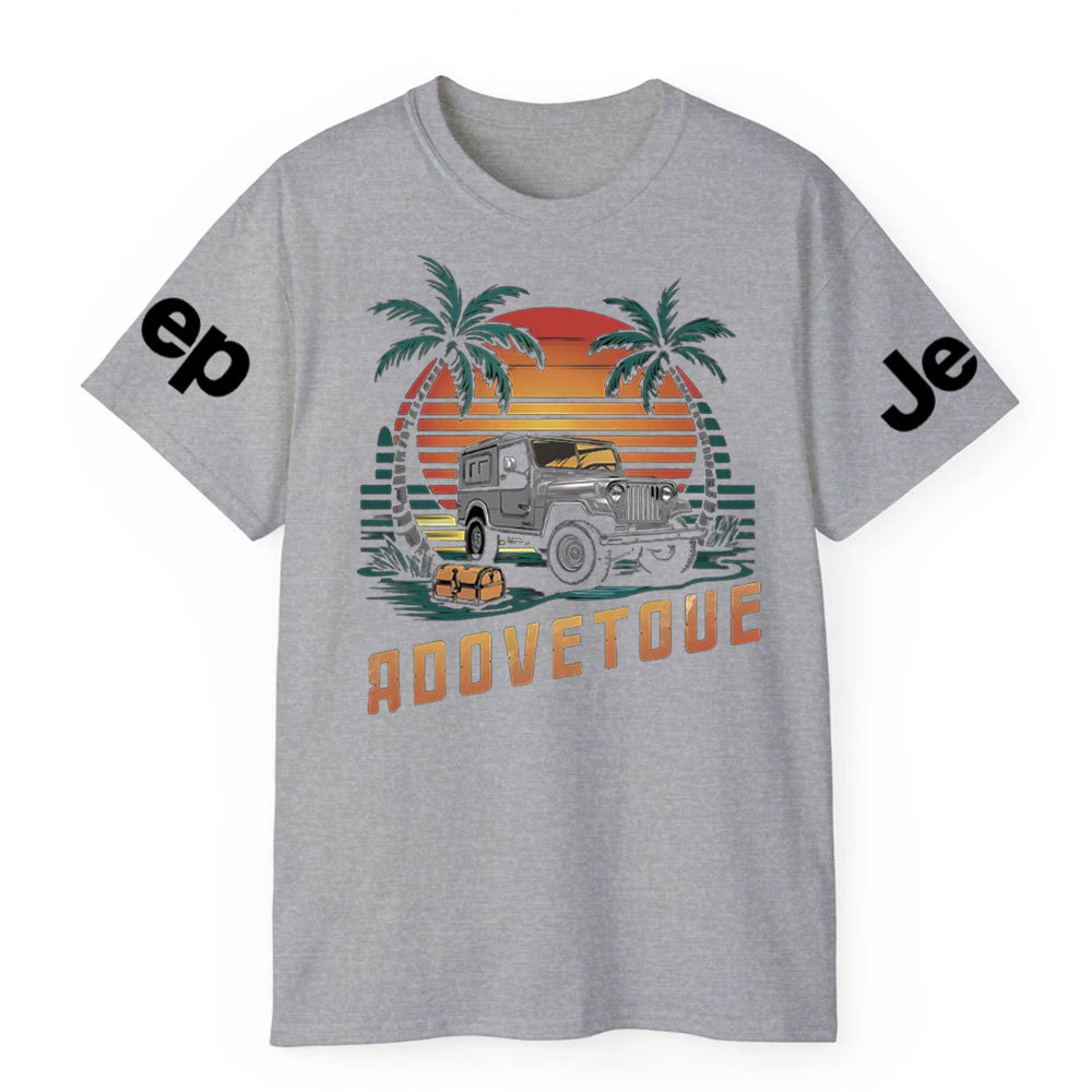 Retro Palm Tree, Sunset and Jp Lover T-Shirt