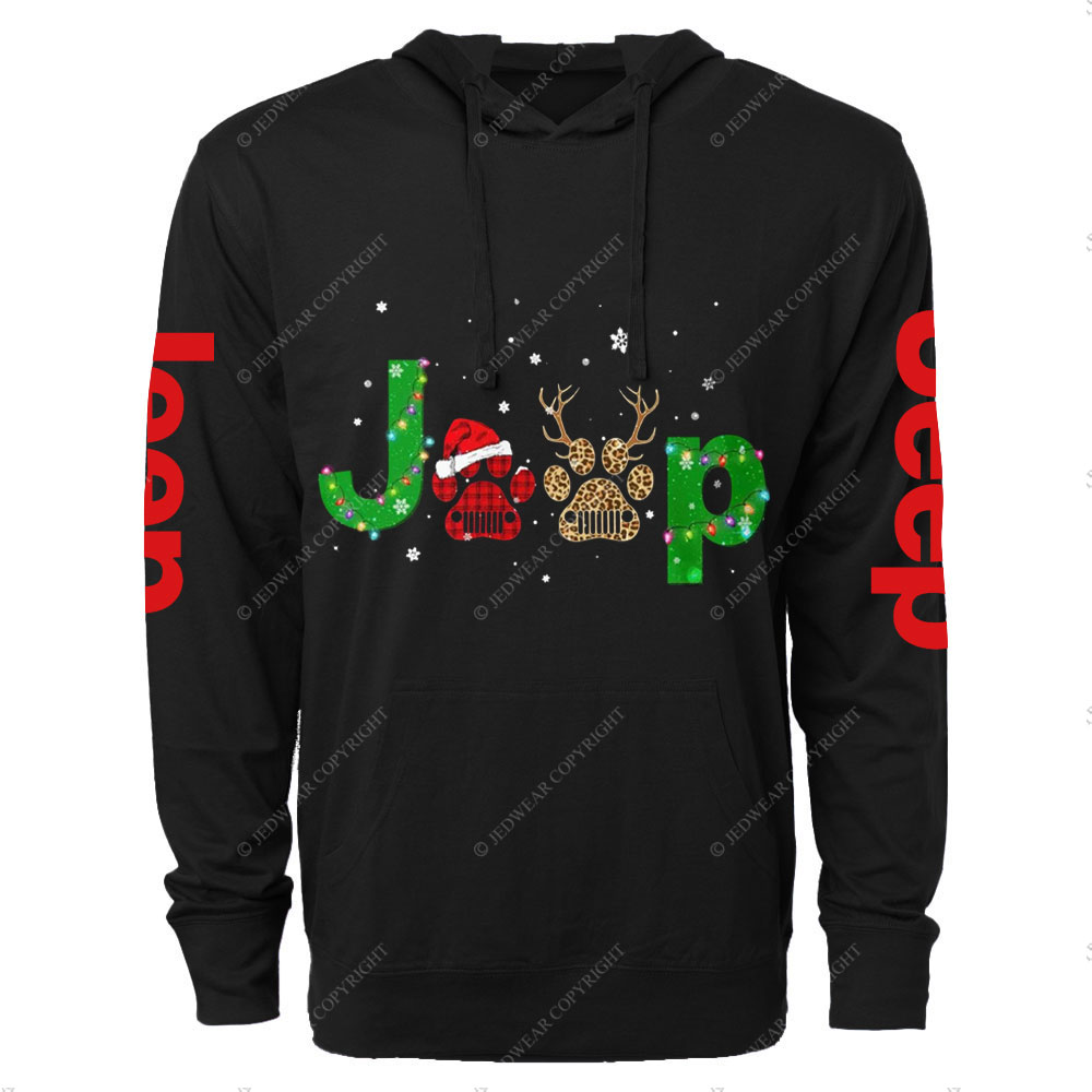 Dog Paw Jp Christmas Oversized Lightweight Hoodie