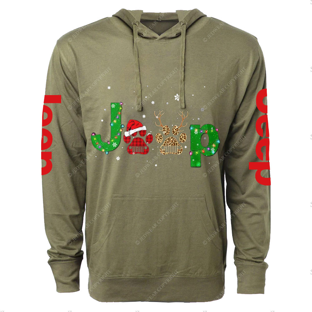 Dog Paw Jp Christmas Oversized Lightweight Hoodie