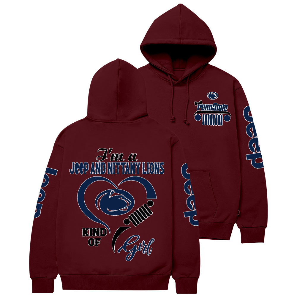 Penn State Nittany Lions Team Heart Jp Girl Casual Hoodie