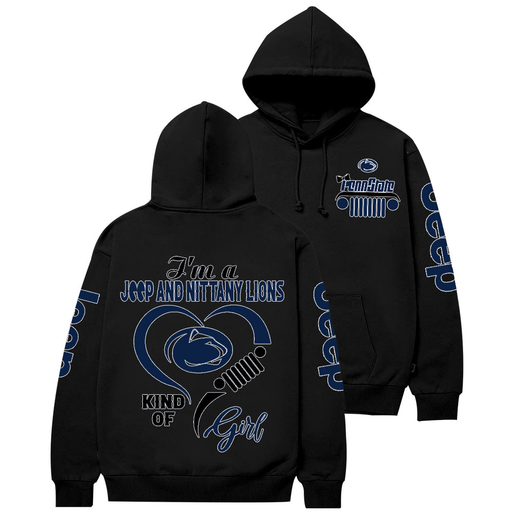 Penn State Nittany Lions Team Heart Jp Girl Casual Hoodie
