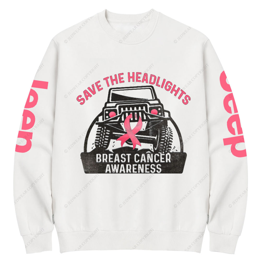 Save The Headlights Breast Cancer Awareness Jp Lover Crew Neck Sweatshirt