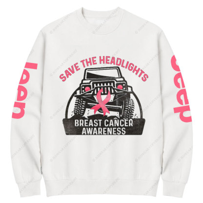Save The Headlights Breast Cancer Awareness Jp Lover Crew Neck Sweatshirt