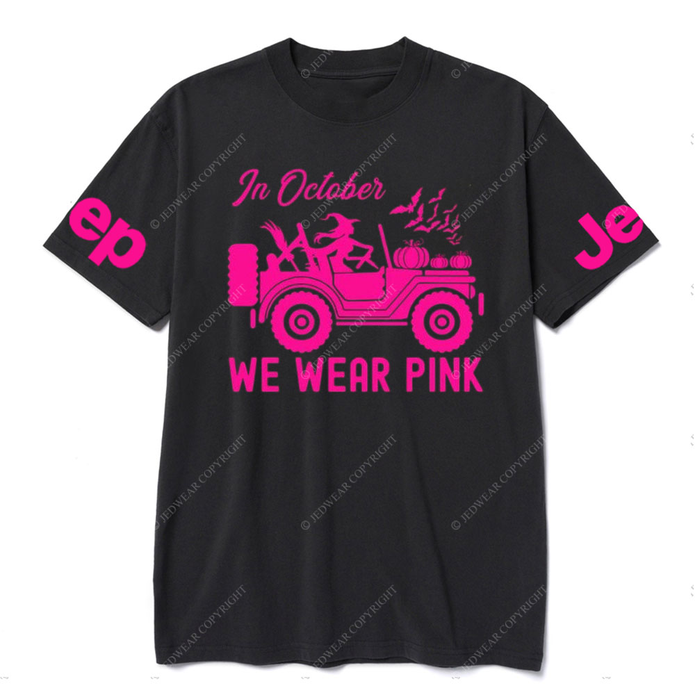 In October We Wear Pink Halloween Breast Cancer Awareness Jp Lover T-Shirt