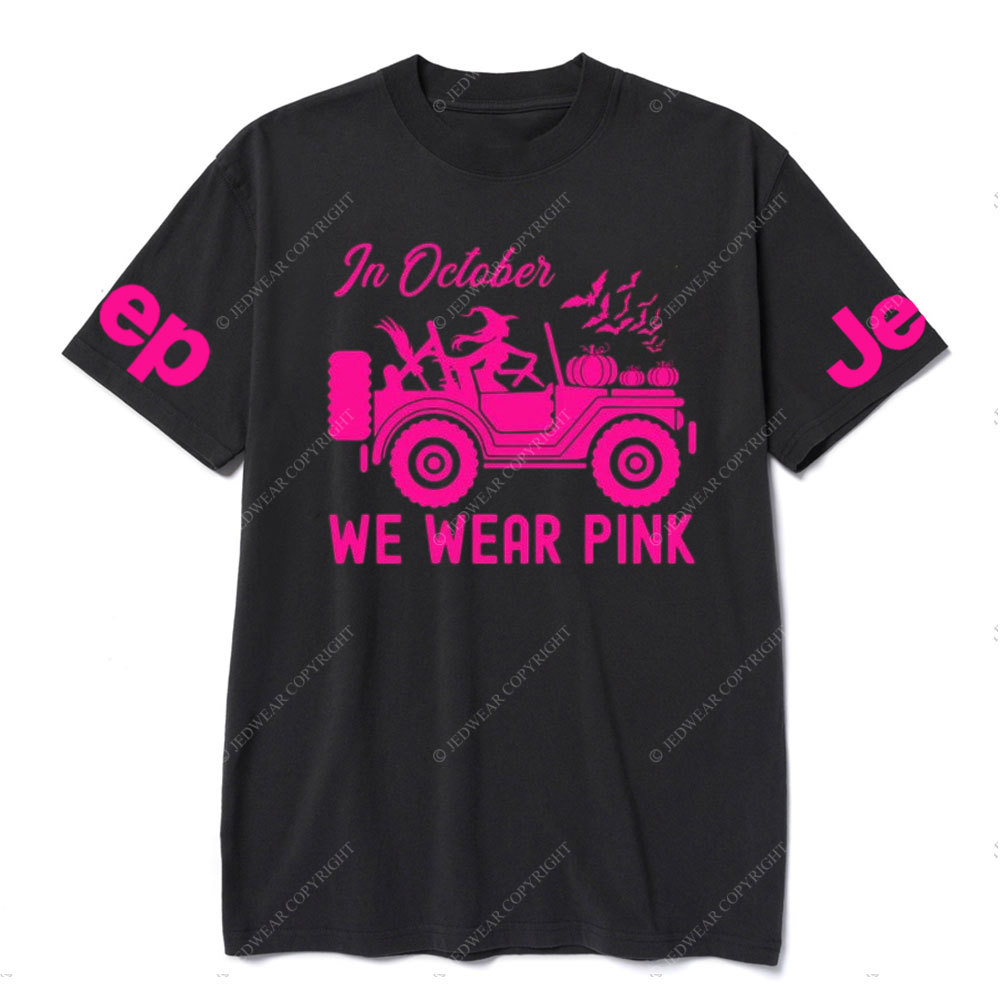 In October We Wear Pink Halloween Breast Cancer Awareness Jp Lover T-Shirt