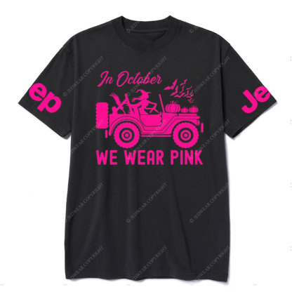 In October We Wear Pink Halloween Breast Cancer Awareness Jp Lover T-Shirt
