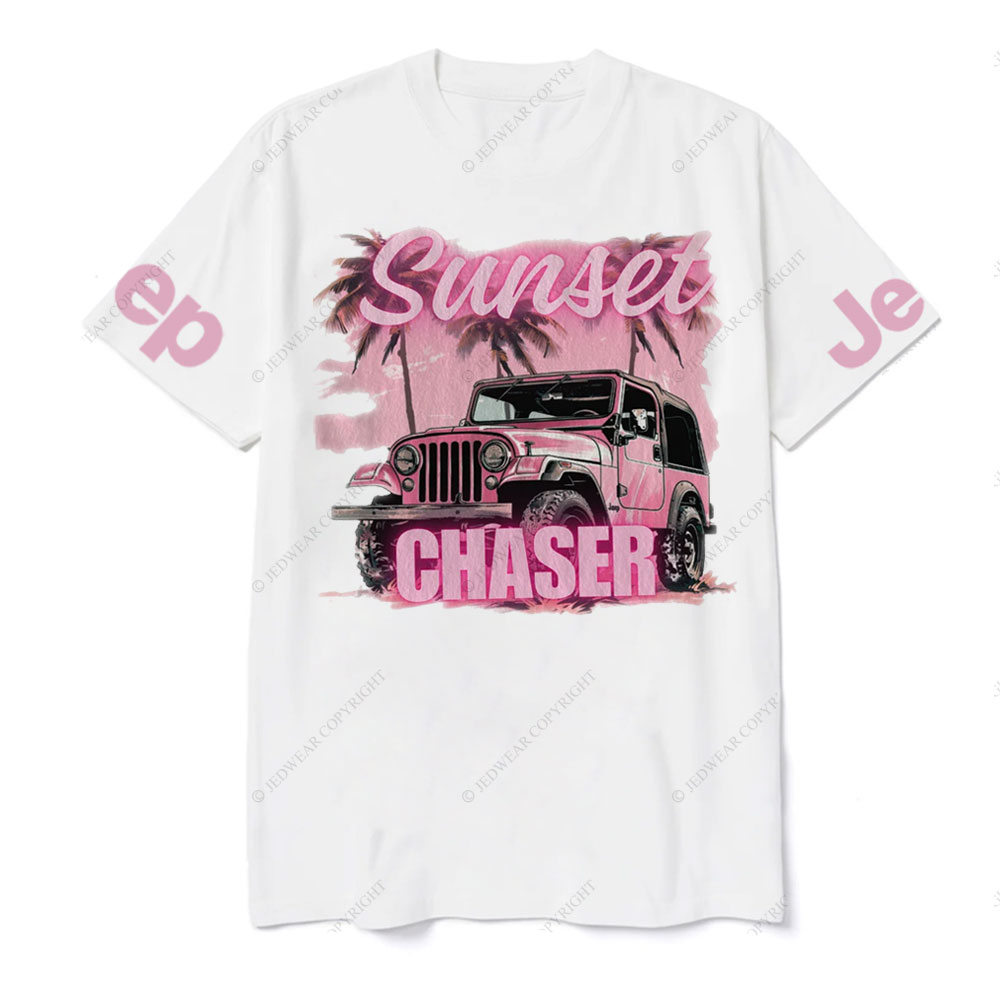 Pink Summer Palm and Sun Sunset Chaser Jp T-shirt