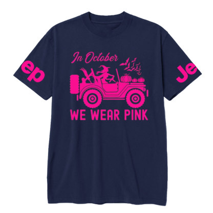 In October We Wear Pink Halloween Breast Cancer Awareness Jp Lover T-Shirt
