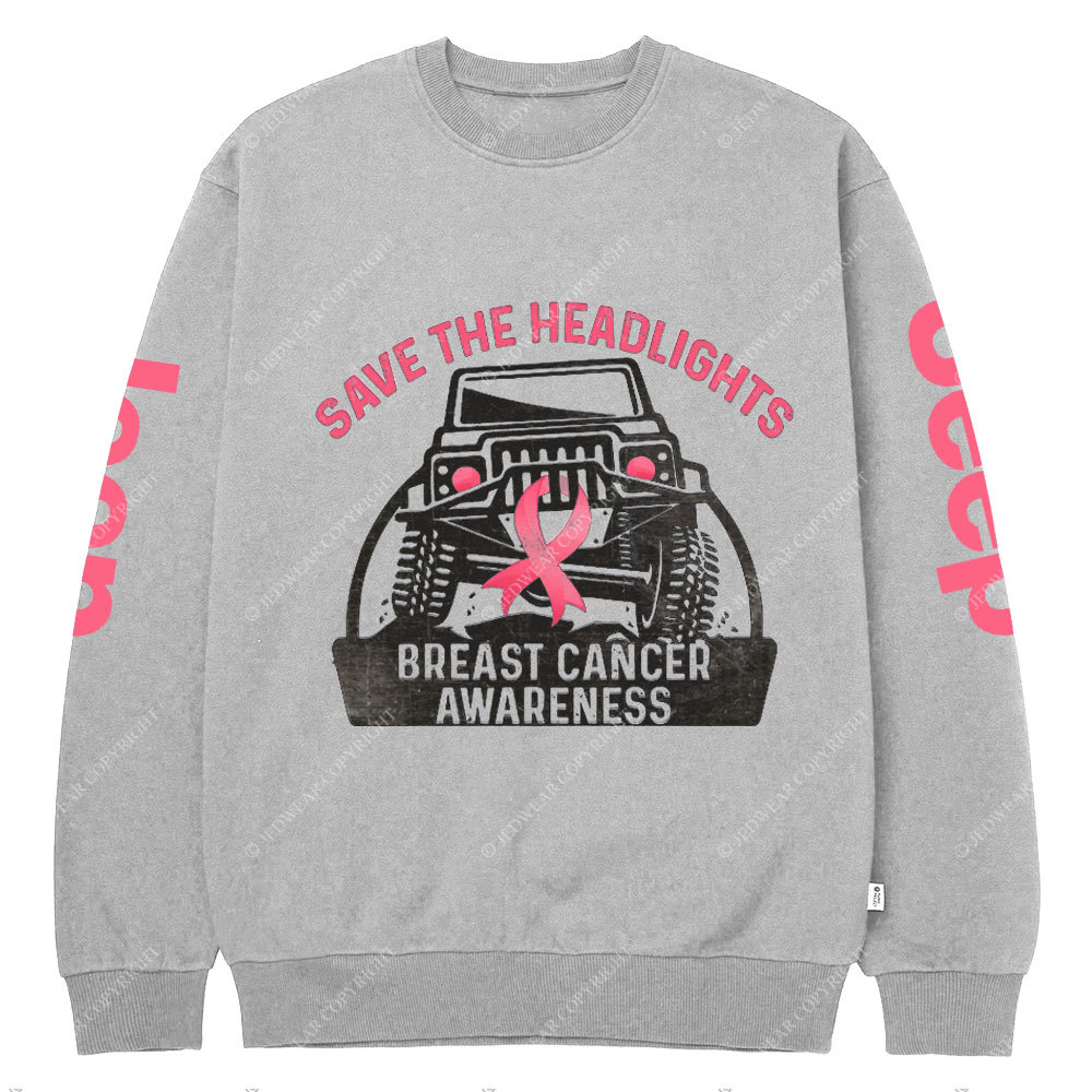 Save The Headlights Breast Cancer Awareness Jp Lover Crew Neck Sweatshirt