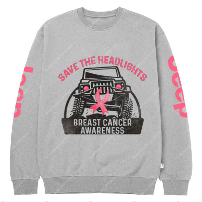 Save The Headlights Breast Cancer Awareness Jp Lover Crew Neck Sweatshirt