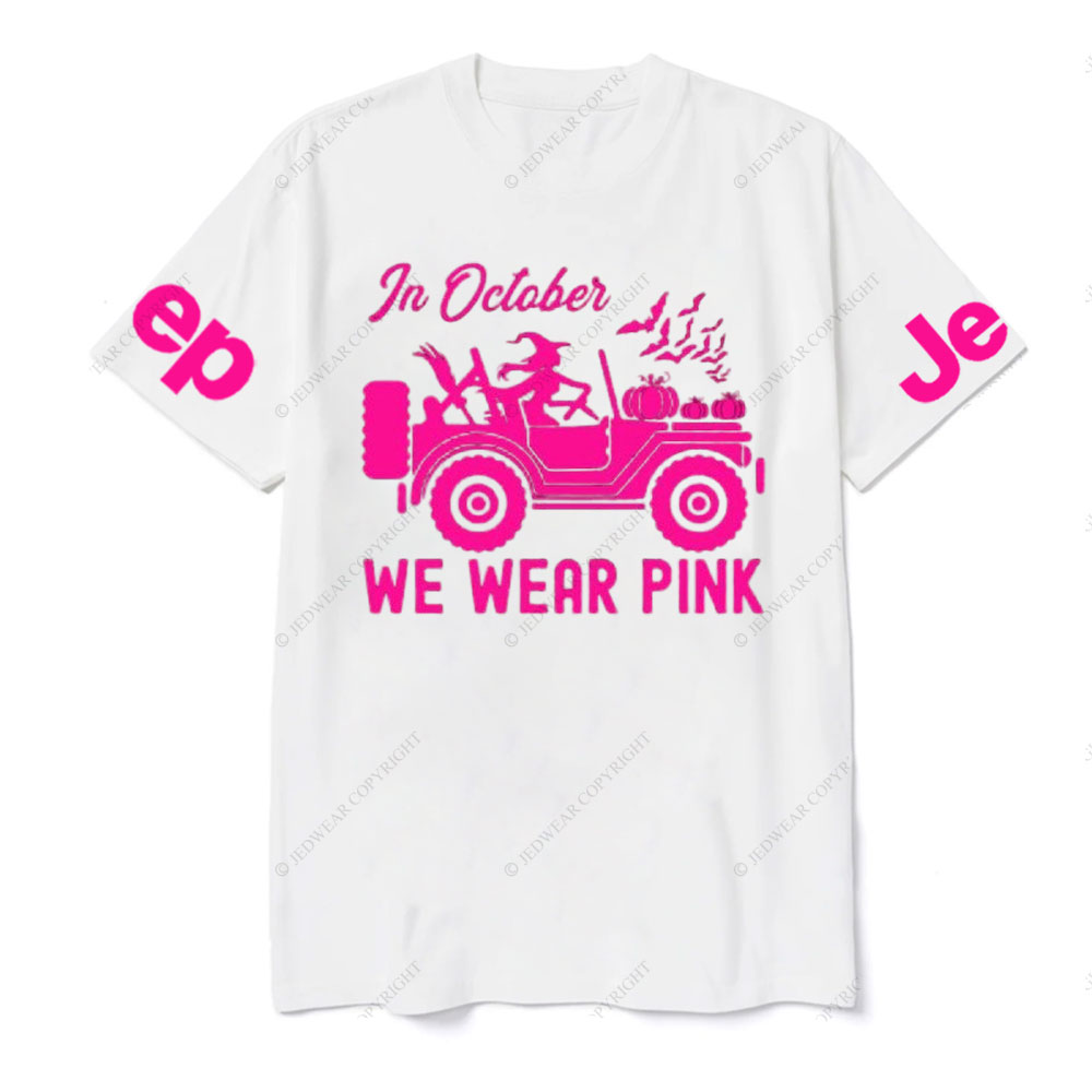 In October We Wear Pink Halloween Breast Cancer Awareness Jp Lover T-Shirt