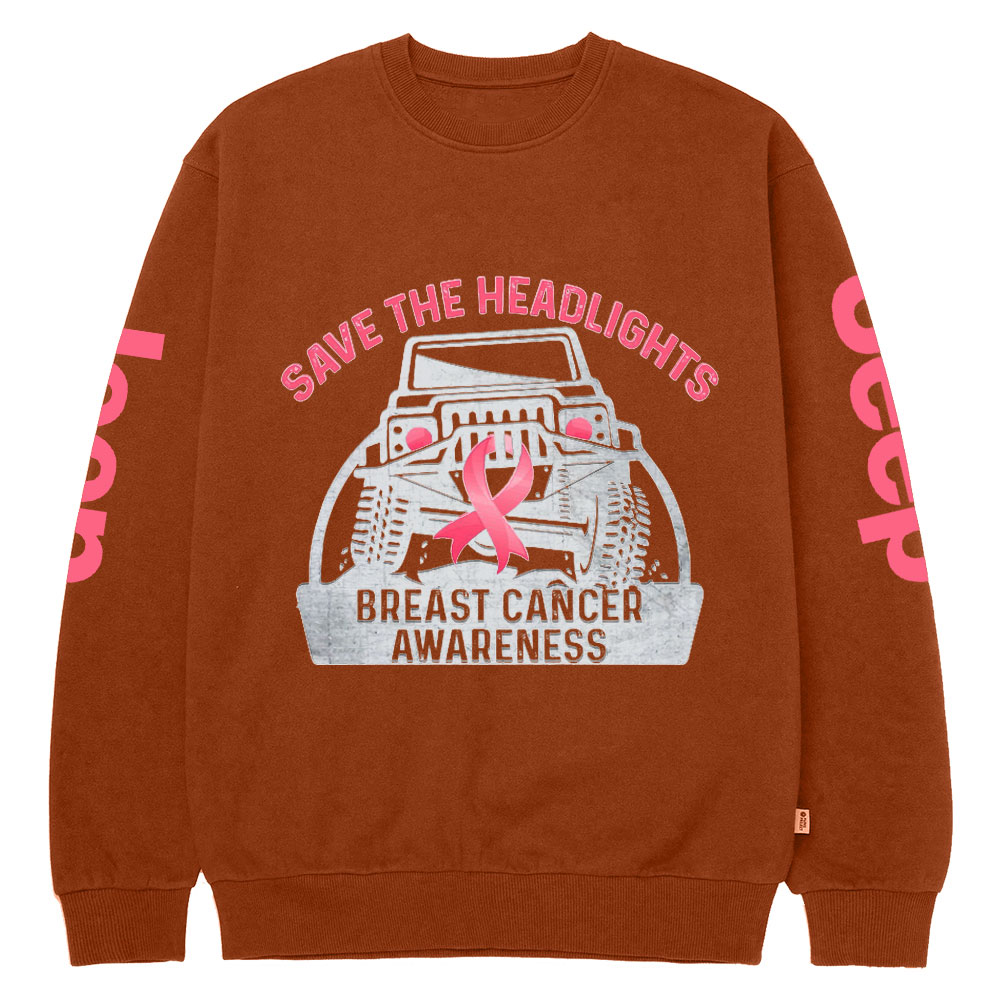 Save The Headlights Breast Cancer Awareness Jp Lover Crew Neck Sweatshirt