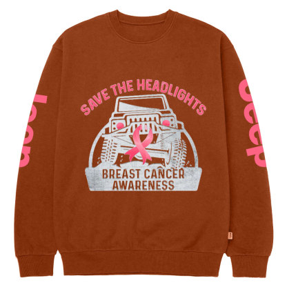 Save The Headlights Breast Cancer Awareness Jp Lover Crew Neck Sweatshirt
