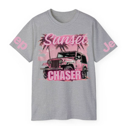 Pink Summer Palm and Sun Sunset Chaser Jp T-shirt