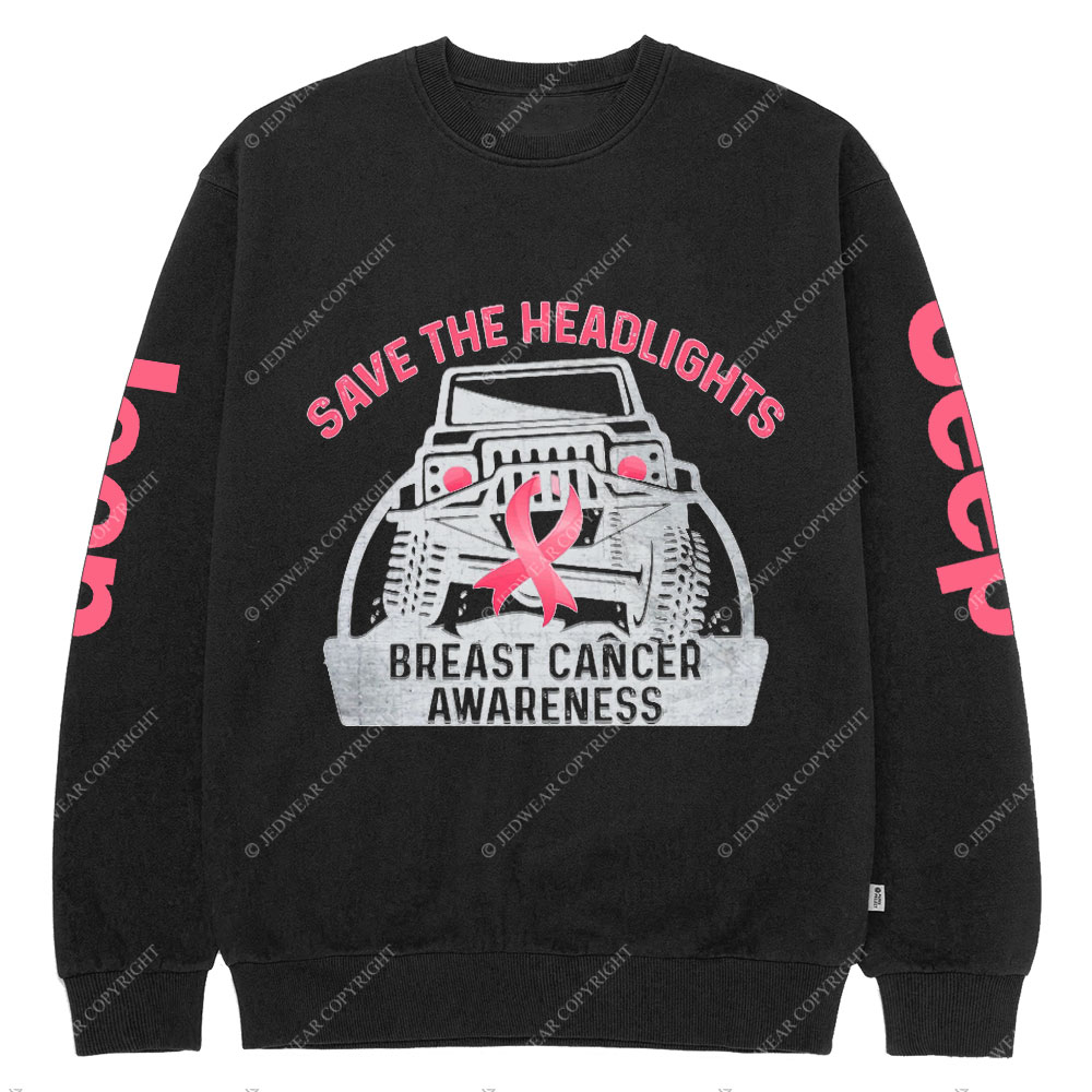 Save The Headlights Breast Cancer Awareness Jp Lover Crew Neck Sweatshirt