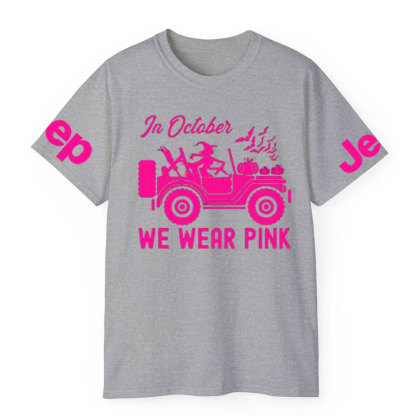 In October We Wear Pink Halloween Breast Cancer Awareness Jp Lover T-Shirt