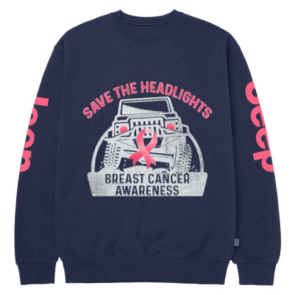 Save The Headlights Breast Cancer Awareness Jp Lover Crew Neck Sweatshirt