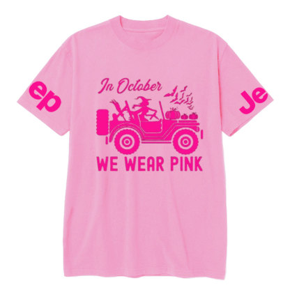 In October We Wear Pink Halloween Breast Cancer Awareness Jp Lover T-Shirt