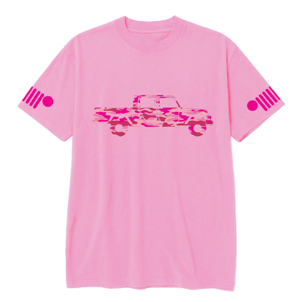 Pink Camo Gladiator Truck Girl T-shirt