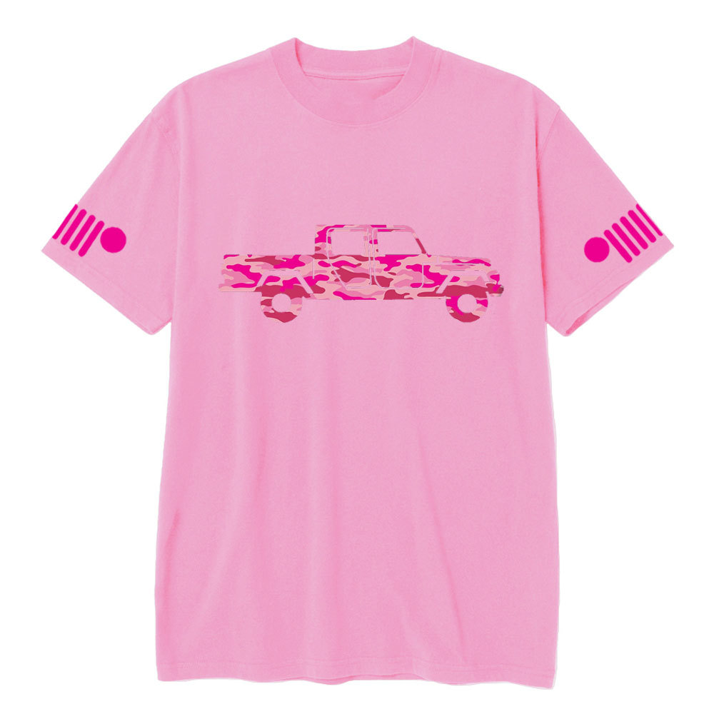 Pink Camo Gladiator Truck Girl T-shirt