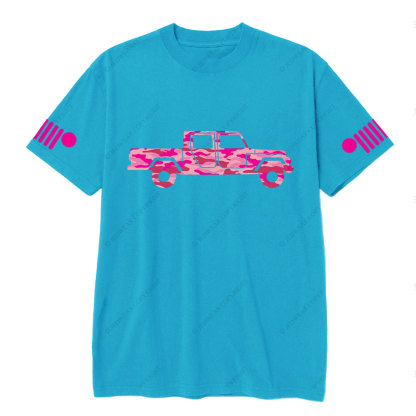 Pink Camo Gladiator Truck Girl T-shirt