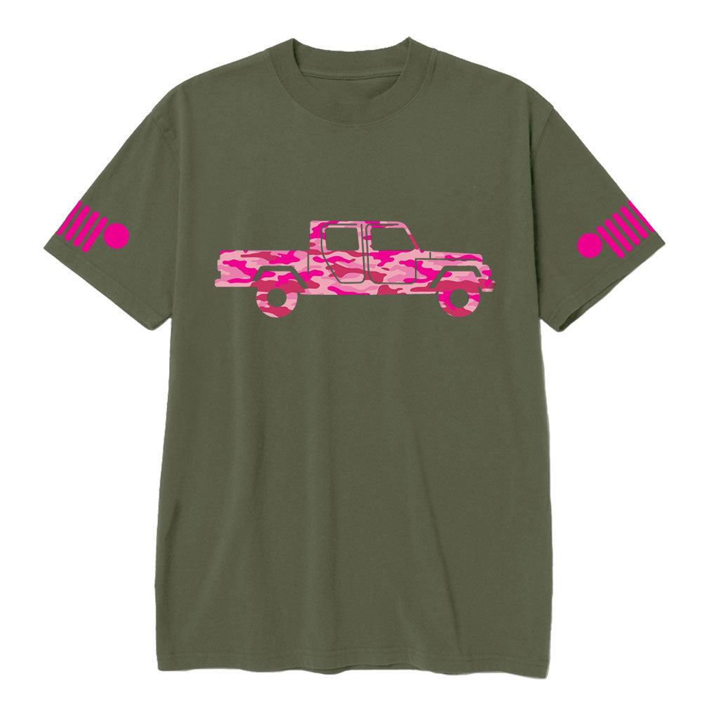 Pink Camo Gladiator Truck Girl T-shirt
