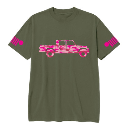 Pink Camo Gladiator Truck Girl T-shirt