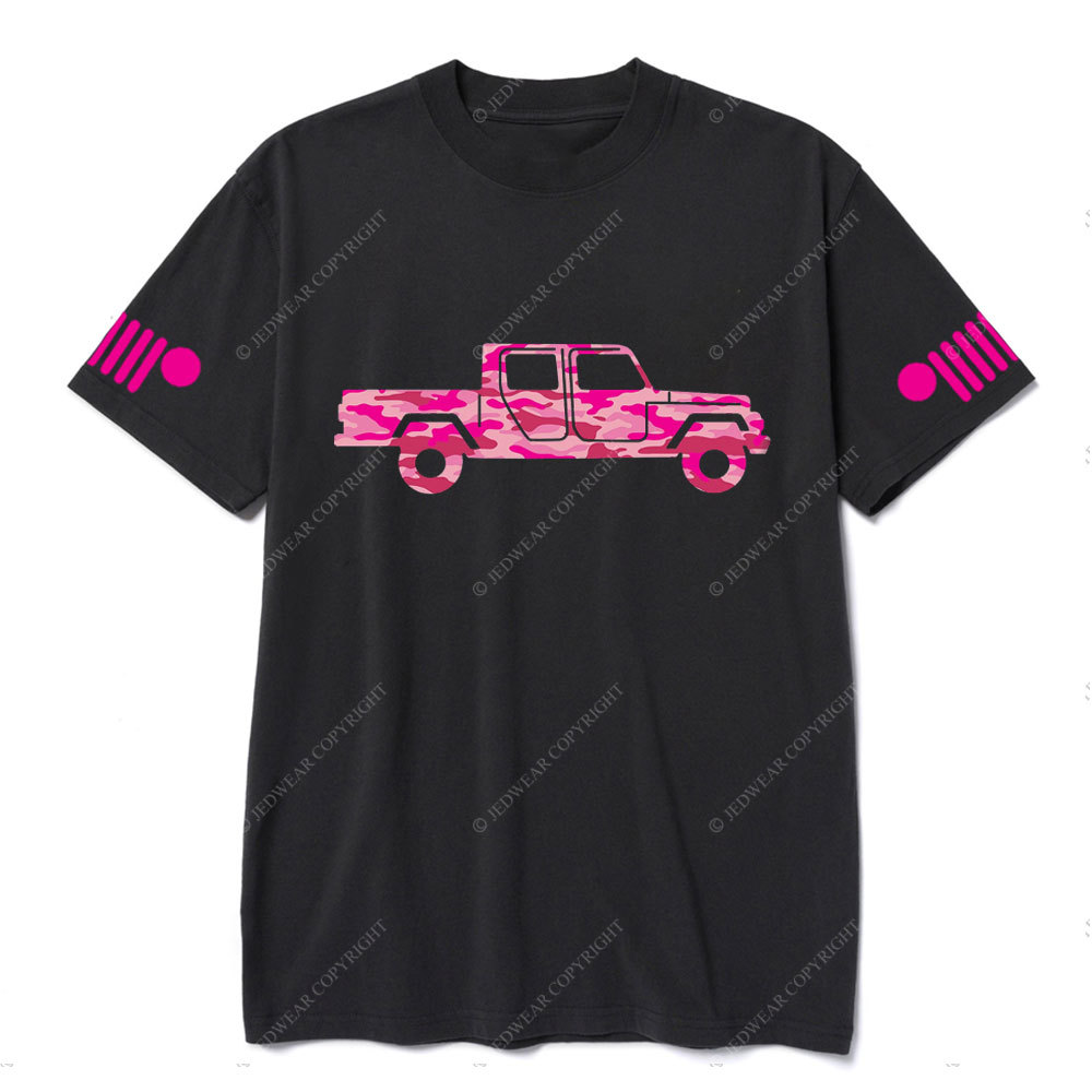 Pink Camo Gladiator Truck Girl T-shirt
