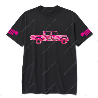 Pink Camo Gladiator Truck Girl T-shirt