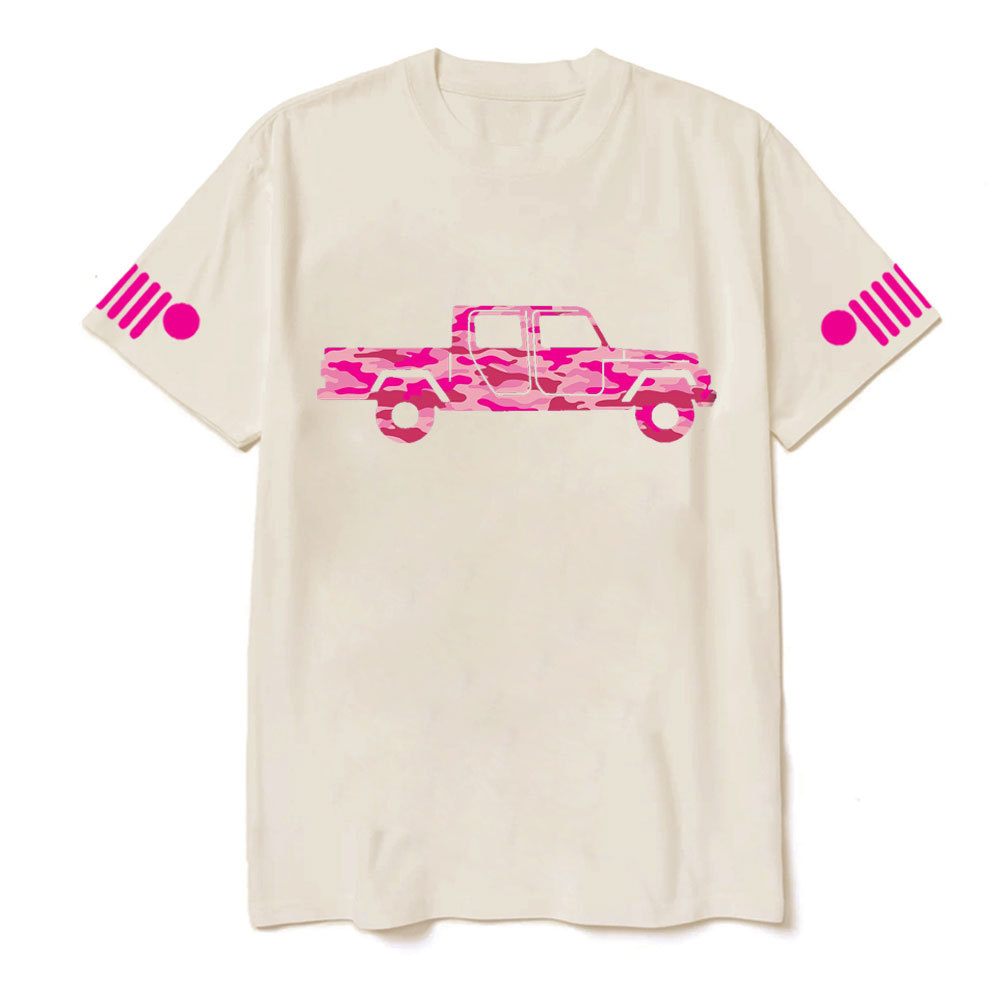Pink Camo Gladiator Truck Girl T-shirt
