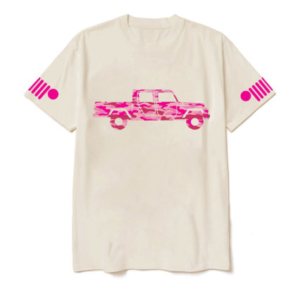 Pink Camo Gladiator Truck Girl T-shirt