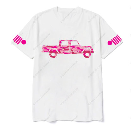 Pink Camo Gladiator Truck Girl T-shirt
