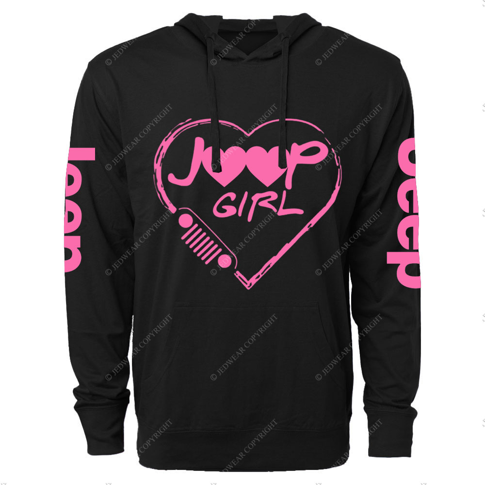 Jp Girl Pink Heart Jp Grille Light Oversized Lightweight Hoodie