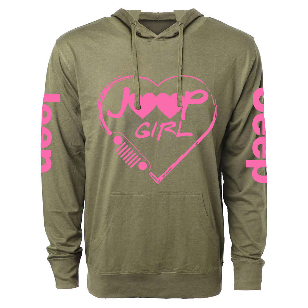 Jp Girl Pink Heart Jp Grille Light Oversized Lightweight Hoodie