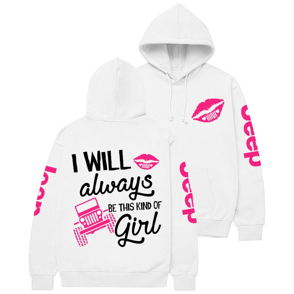 Hot Pink Lip I Will Always Be This Kind of Jp Casual Hoodie