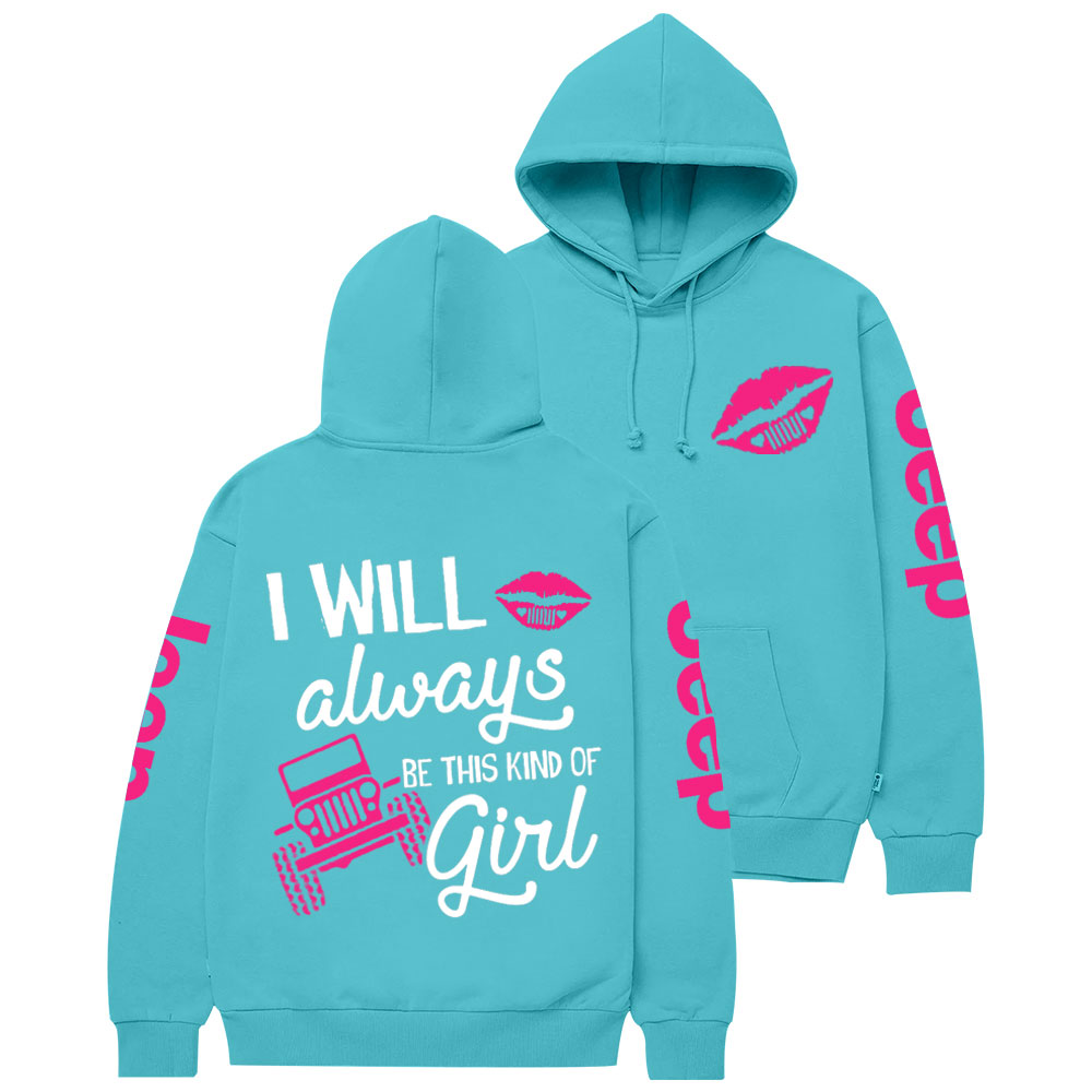 Hot Pink Lip I Will Always Be This Kind of Jp Casual Hoodie