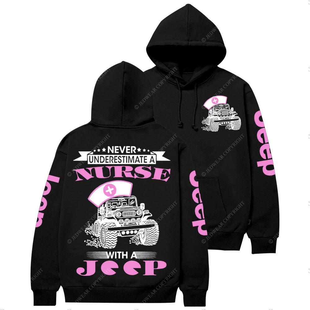 Never Underestimate a Nurse Power with a Jp Pink Casual Hoodie