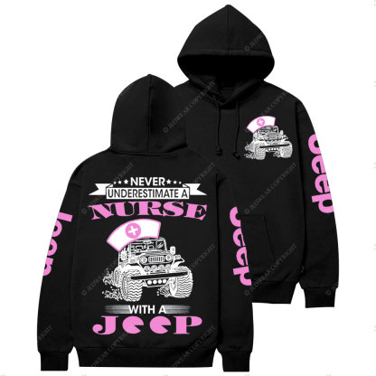 Never Underestimate a Nurse Power with a Jp Pink Casual Hoodie