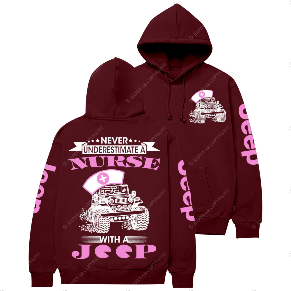 Never Underestimate a Nurse Power with a Jp Pink Casual Hoodie