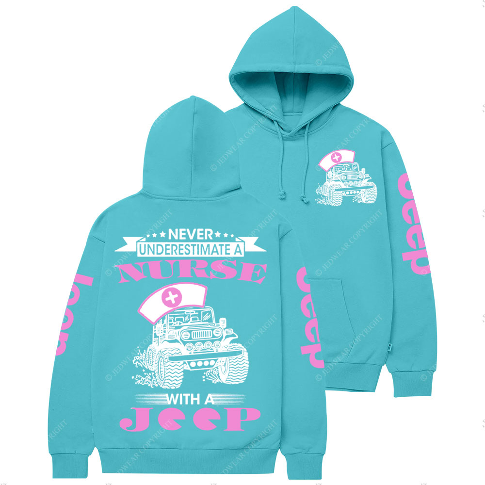 Never Underestimate a Nurse Power with a Jp Pink Casual Hoodie