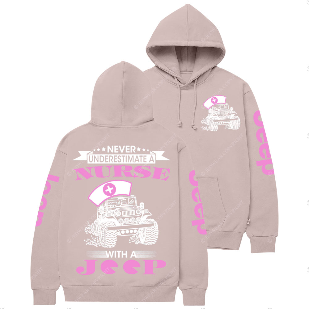 Never Underestimate a Nurse Power with a Jp Pink Casual Hoodie